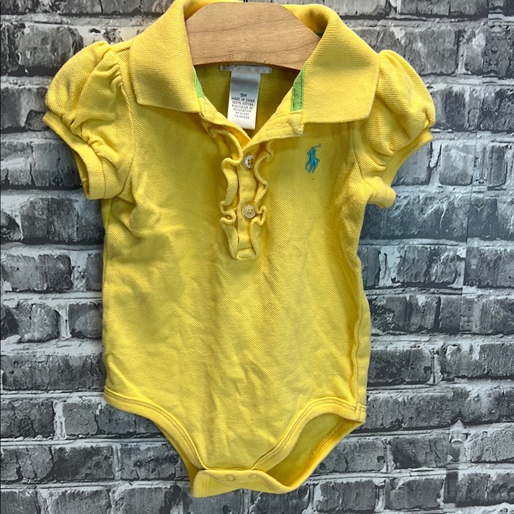 Baby Girls Ralph Lauren Yellow Baby Polo Onesie